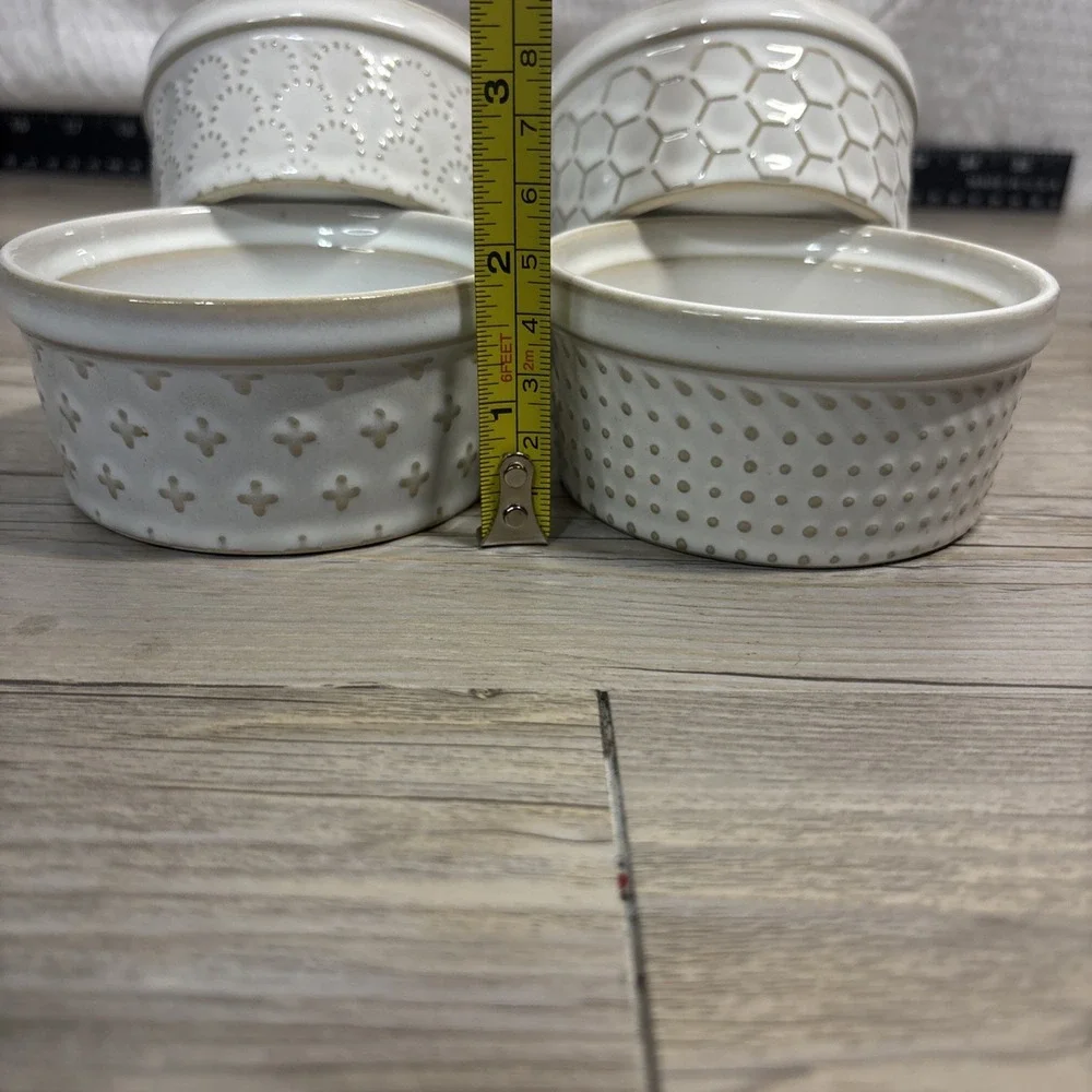 LE TAUCI Ramekins 6 oz, Ramiken for Creme Brulee, Lava 6 Arctic White